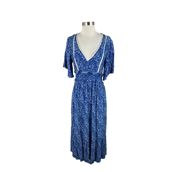 white christmas dresses Crochet Blue Long Dress – VETCHY